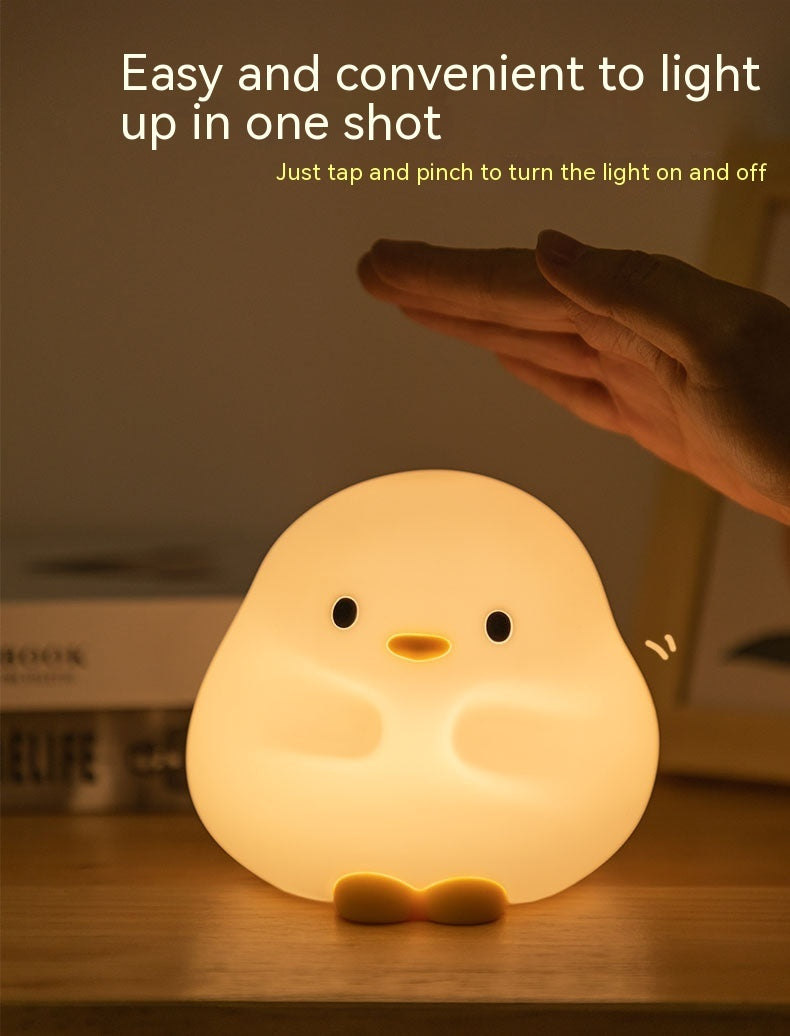 Adorable Duck LED Night Lamp – Soft Silicone, USB Rechargeable, Touch Sensor & Timer. Perfect for Kids' Bedrooms, Gifts, and Home Decor!