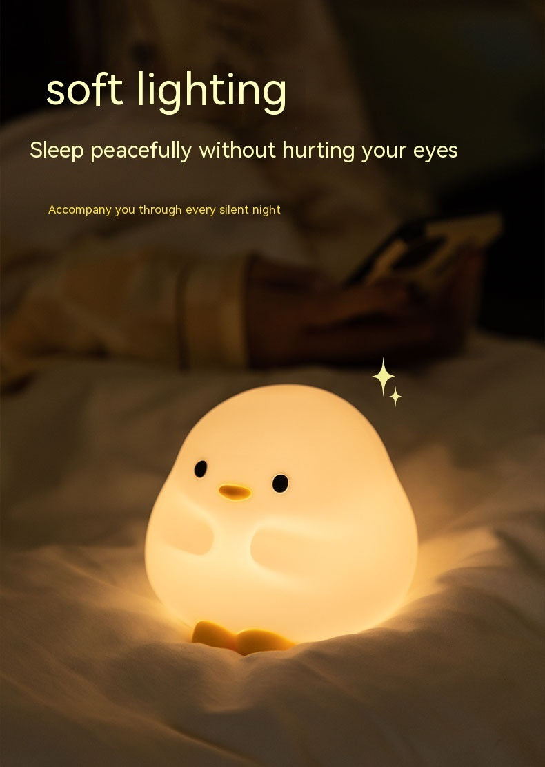 Adorable Duck LED Night Lamp – Soft Silicone, USB Rechargeable, Touch Sensor & Timer. Perfect for Kids' Bedrooms, Gifts, and Home Decor!