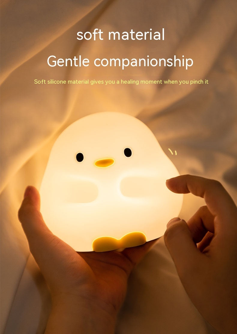 Adorable Duck LED Night Lamp – Soft Silicone, USB Rechargeable, Touch Sensor & Timer. Perfect for Kids' Bedrooms, Gifts, and Home Decor!