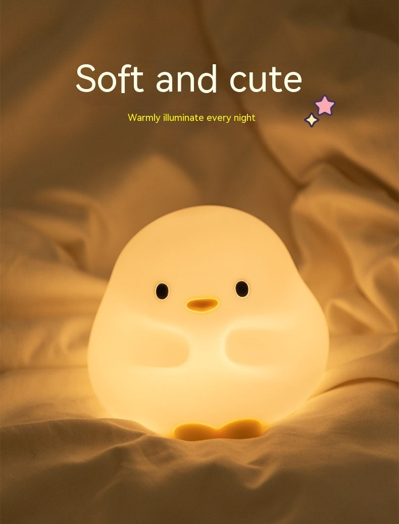 Adorable Duck LED Night Lamp – Soft Silicone, USB Rechargeable, Touch Sensor & Timer. Perfect for Kids' Bedrooms, Gifts, and Home Decor!