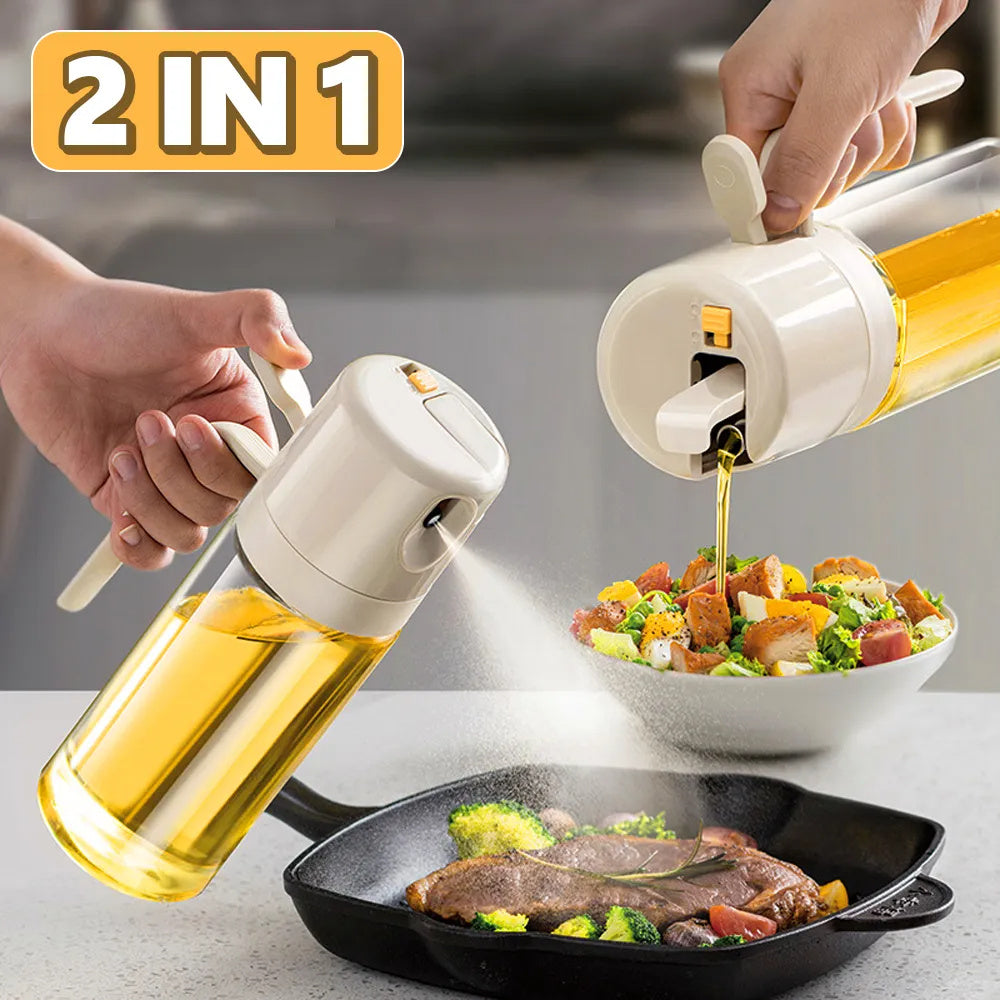 2 in 1 Oil Sprayer & Dispenser – For healthier, mess-free cooking!