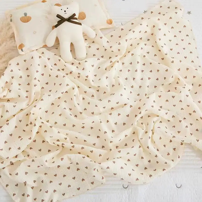 Bear Print Muslin Baby Blanket – Soft Swaddle for Newborns & Infants!