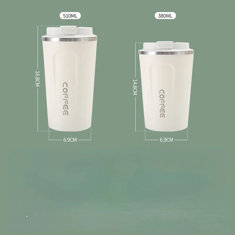 Stainless Steel Leak-Proof Travel Mug – Coffee & Tea Thermos for Office & On-the-Go!