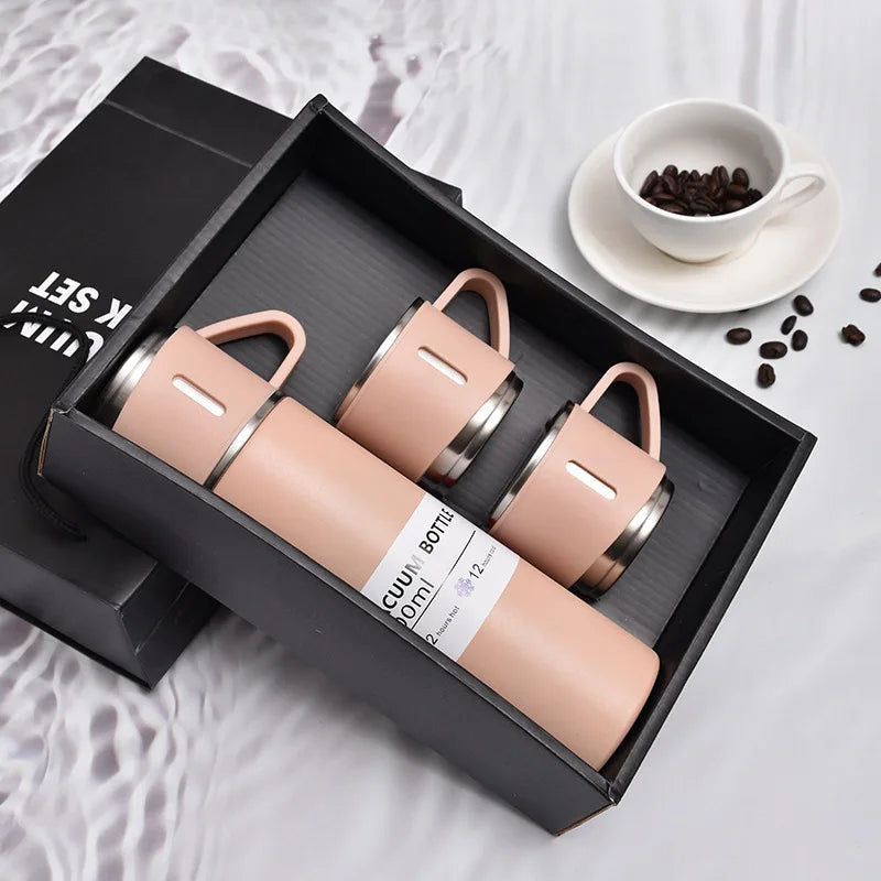 500ML Stainless Steel Vacuum Insulated Bottle – Stylish Coffee Mug & Thermos Gift Set!