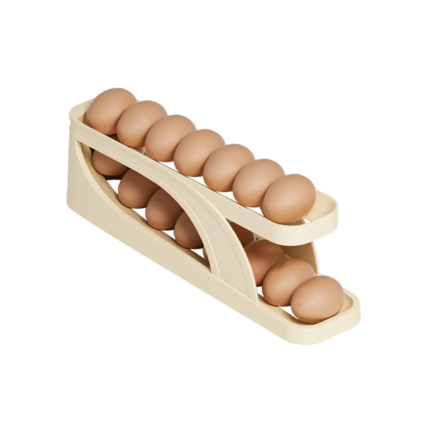 Automatic Rolling Double-Layer Egg Dispenser, Holds 15 Eggs!