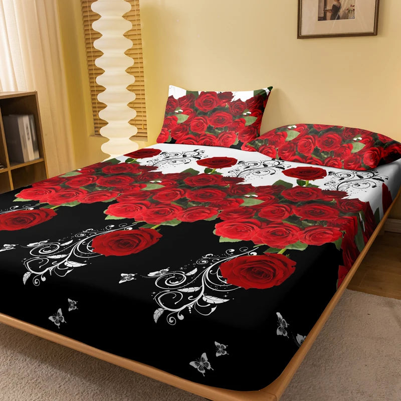 Red Rose Frosted Bedspread – Elegant, Soft, and Vibrant Bedding!