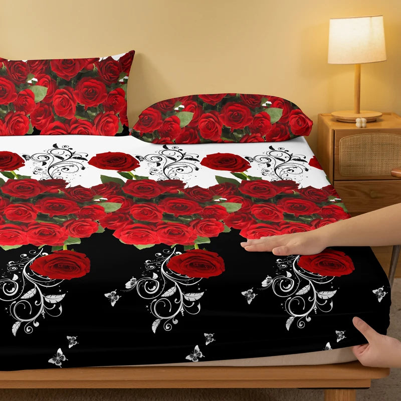 Red Rose Frosted Bedspread – Elegant, Soft, and Vibrant Bedding!