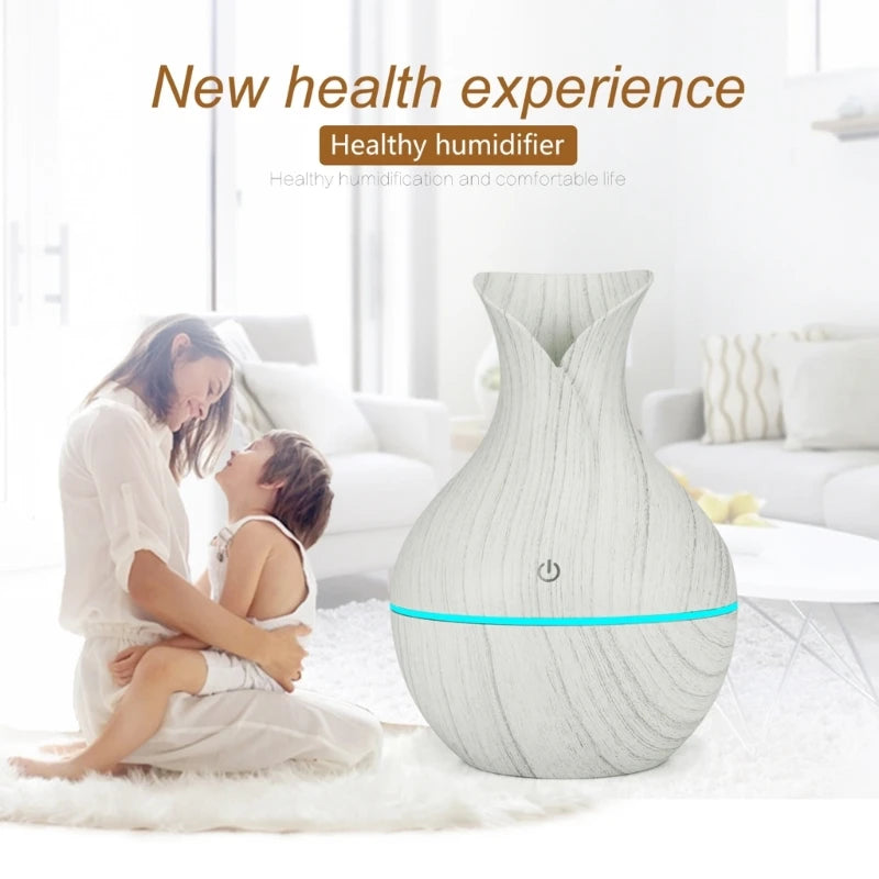 Mini USB Essential Oil Diffuser & Humidifier with Colorful LED Light - 200ml