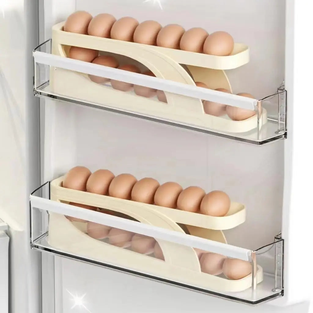 Automatic Rolling Double-Layer Egg Dispenser, Holds 15 Eggs!