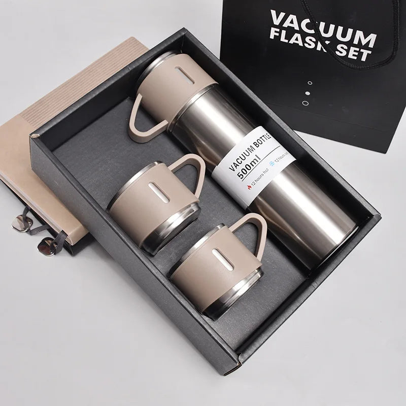 500ML Stainless Steel Vacuum Insulated Bottle – Stylish Coffee Mug & Thermos Gift Set!