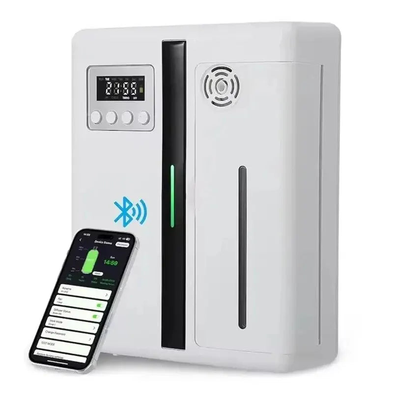 Smart Waterless Scent Diffuser – Bluetooth, Wall-Mounted, & Ideal for Essential Oils in Your Home or Hotel!