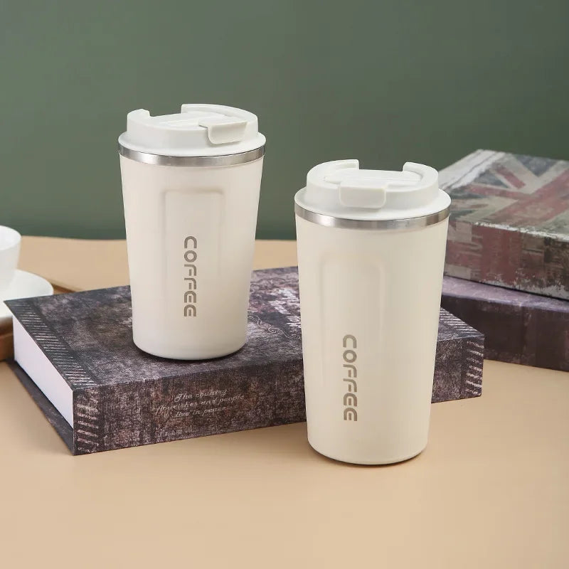 Stainless Steel Leak-Proof Travel Mug – Coffee & Tea Thermos for Office & On-the-Go!