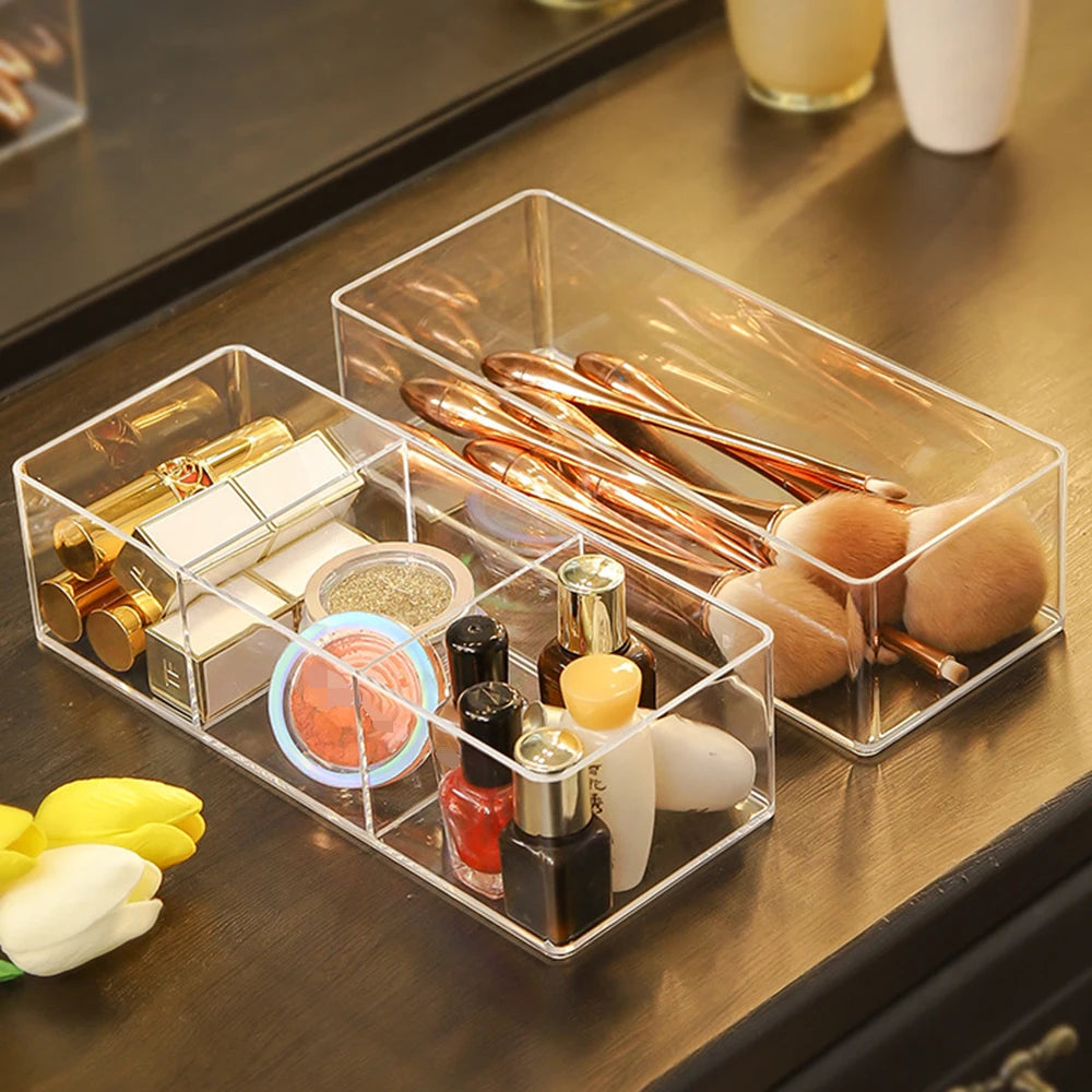 Clear Acrylic Makeup Organizer – Layered Storage!