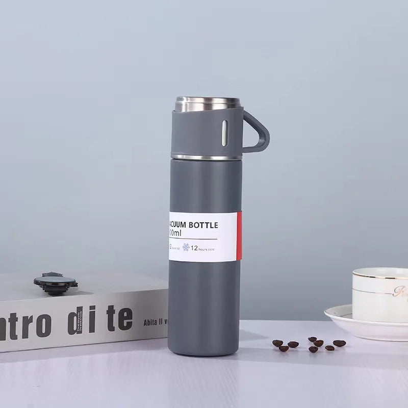 500ML Stainless Steel Vacuum Insulated Bottle – Stylish Coffee Mug & Thermos Gift Set!