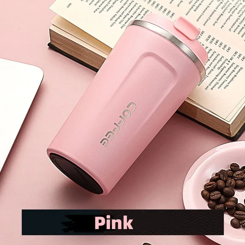 Stainless Steel Leak-Proof Travel Mug – Coffee & Tea Thermos for Office & On-the-Go!