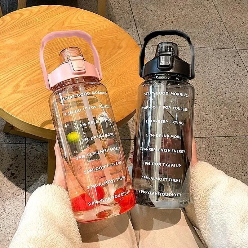 2L Ultra-Portable Straw Water Bottle – Perfect for Travel, Fitness, and Everyday Use. Stay Hydrated in Style!