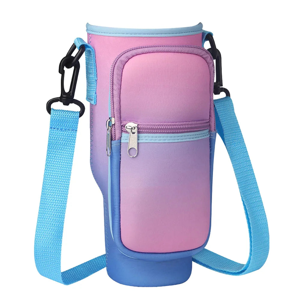 40oz Neoprene Water Bottle Carrier for Stanley Quencher Cup – Insulated Sleeve with Adjustable Shoulder Strap