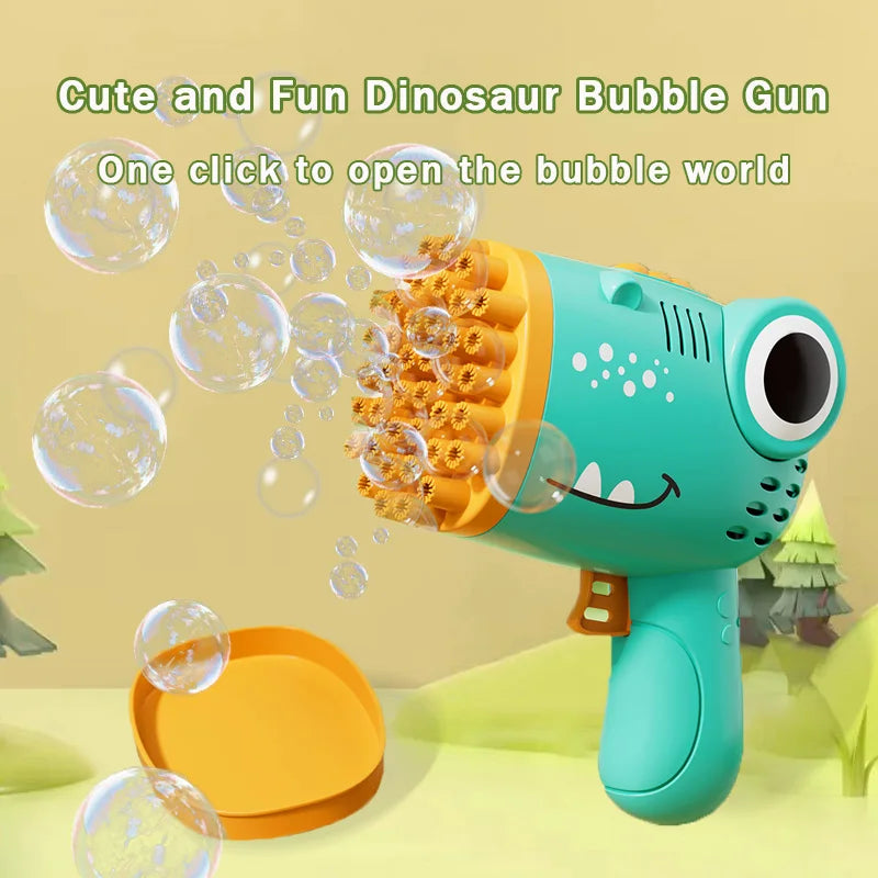 40-Hole Dinosaur Bubble Machine – Electric Bubble Gun for Outdoor Fun & Parties!