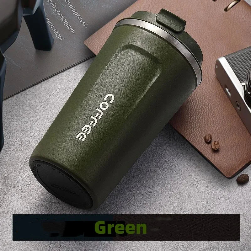 Stainless Steel Leak-Proof Travel Mug – Coffee & Tea Thermos for Office & On-the-Go!