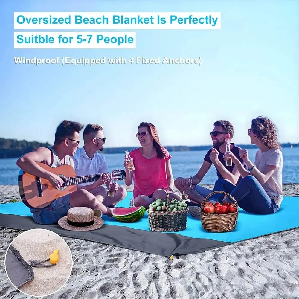 Spacious Beach Blanket  – Sandproof & Waterproof Picnic Mat!