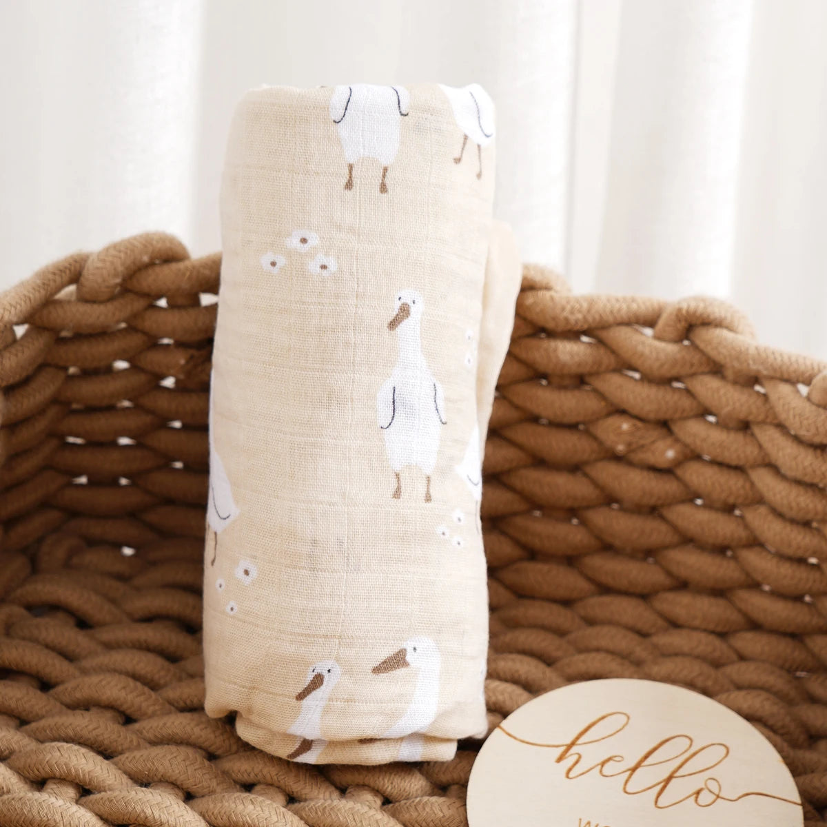 Cozy Bamboo Cotton Muslin Swaddle – Soft, Cute, and Perfect for Baby's Skin!