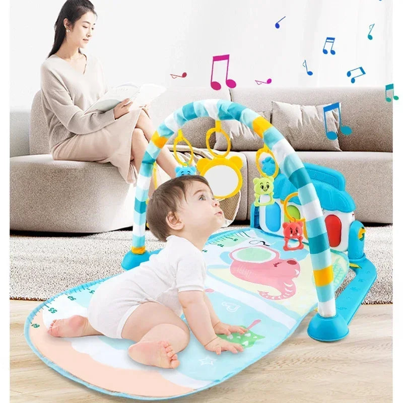 Baby Activity Gym with Piano & Play Mat – Early Education Toy for Newborns!