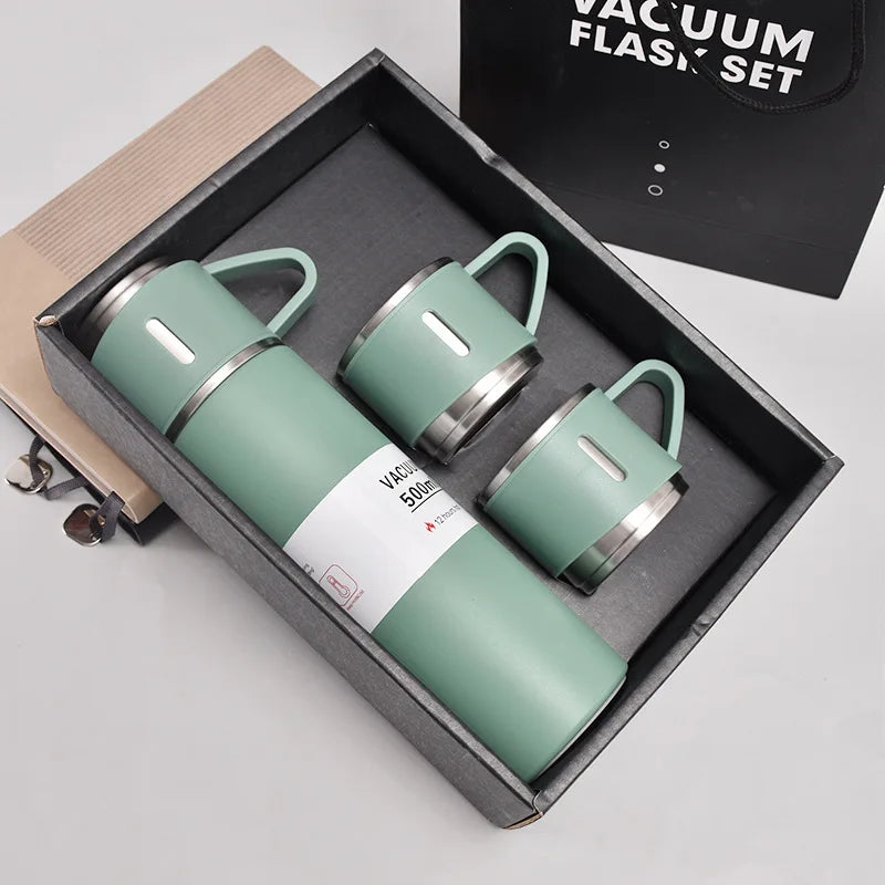 500ML Stainless Steel Vacuum Insulated Bottle – Stylish Coffee Mug & Thermos Gift Set!