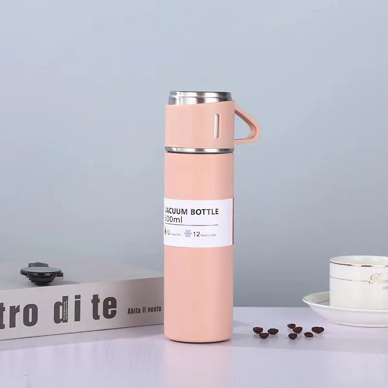 500ML Stainless Steel Vacuum Insulated Bottle – Stylish Coffee Mug & Thermos Gift Set!