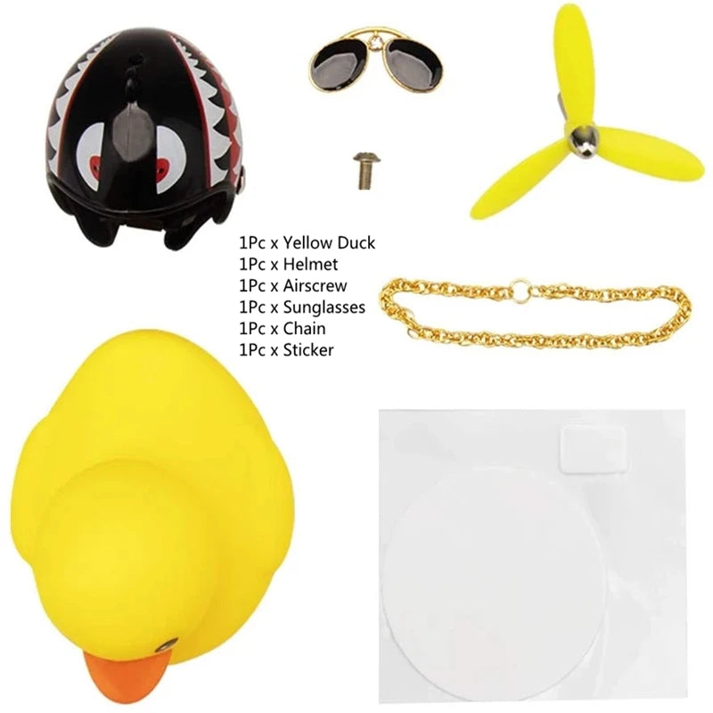 Adorable Duck with Helmet – Fun Motorcycle Rider Car Decor, Perfect for Cycling & Biker Vibes!