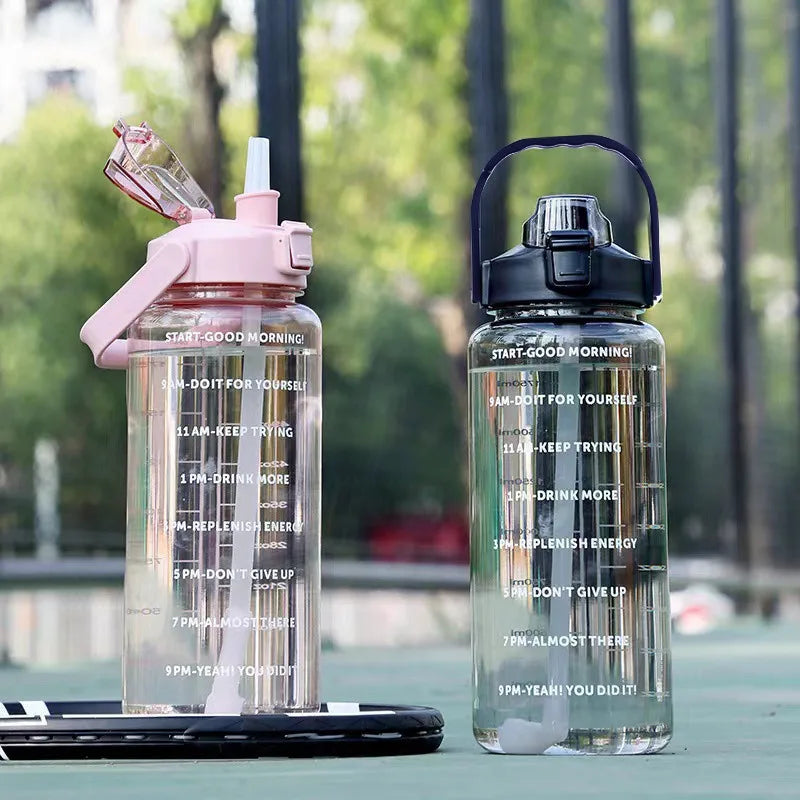 2L Ultra-Portable Straw Water Bottle – Perfect for Travel, Fitness, and Everyday Use. Stay Hydrated in Style!