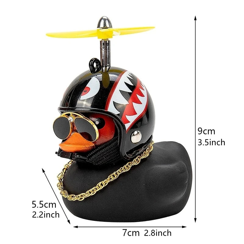 Adorable Duck with Helmet – Fun Motorcycle Rider Car Decor, Perfect for Cycling & Biker Vibes!