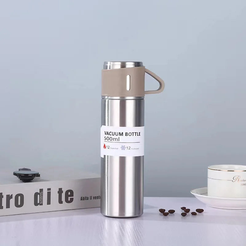 500ML Stainless Steel Vacuum Insulated Bottle – Stylish Coffee Mug & Thermos Gift Set!