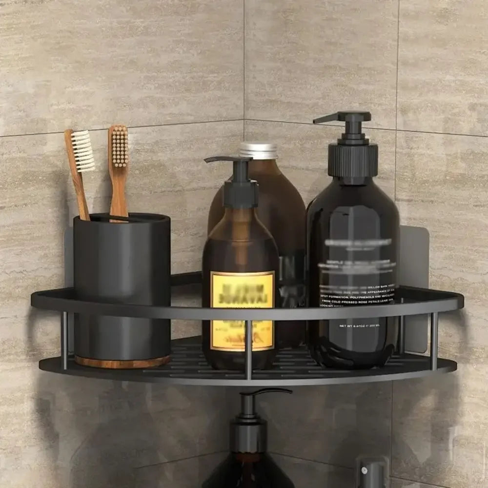 Instant Bathroom Organization – No-Drill Corner Shelf Rack!