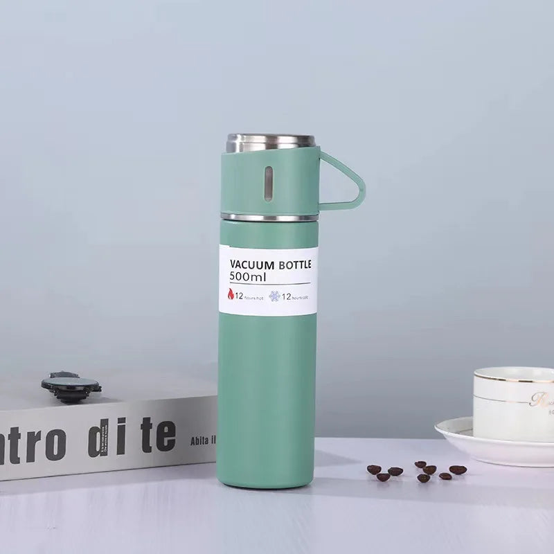 500ML Stainless Steel Vacuum Insulated Bottle – Stylish Coffee Mug & Thermos Gift Set!