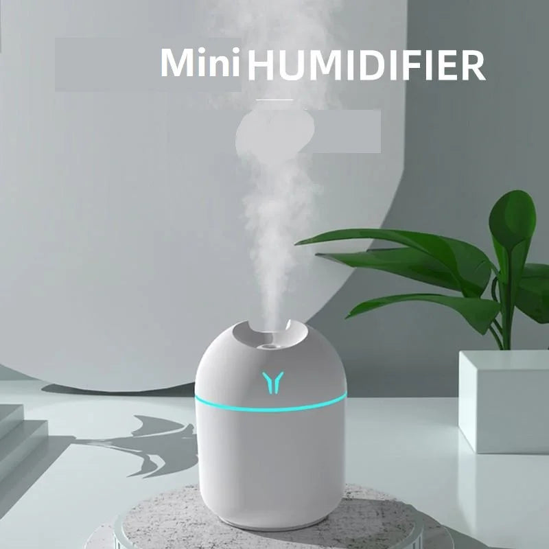 USB Mini Air Humidifier & Aroma Diffuser – Ultrasonic Mist, LED Color Lamp, Perfect for Home or Car!