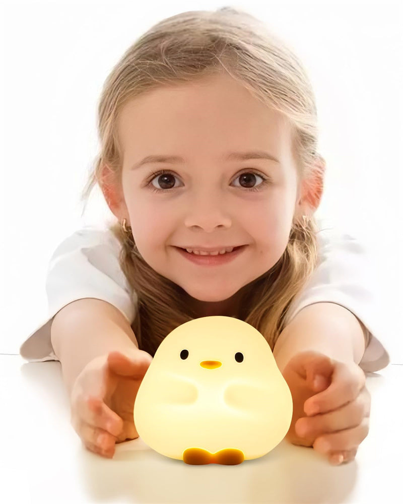 Adorable Duck LED Night Lamp – Soft Silicone, USB Rechargeable, Touch Sensor & Timer. Perfect for Kids' Bedrooms, Gifts, and Home Decor!