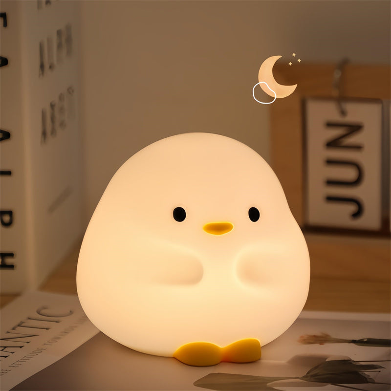 Adorable Duck LED Night Lamp – Soft Silicone, USB Rechargeable, Touch Sensor & Timer. Perfect for Kids' Bedrooms, Gifts, and Home Decor!