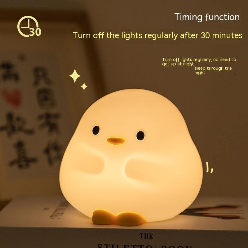 Adorable Duck LED Night Lamp – Soft Silicone, USB Rechargeable, Touch Sensor & Timer. Perfect for Kids' Bedrooms, Gifts, and Home Decor!